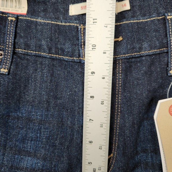 Levis 515 Jeans Womens 14 Dark Wash High Rise Bootcut Stretch Denim 35x32 New - Picture 11 of 13